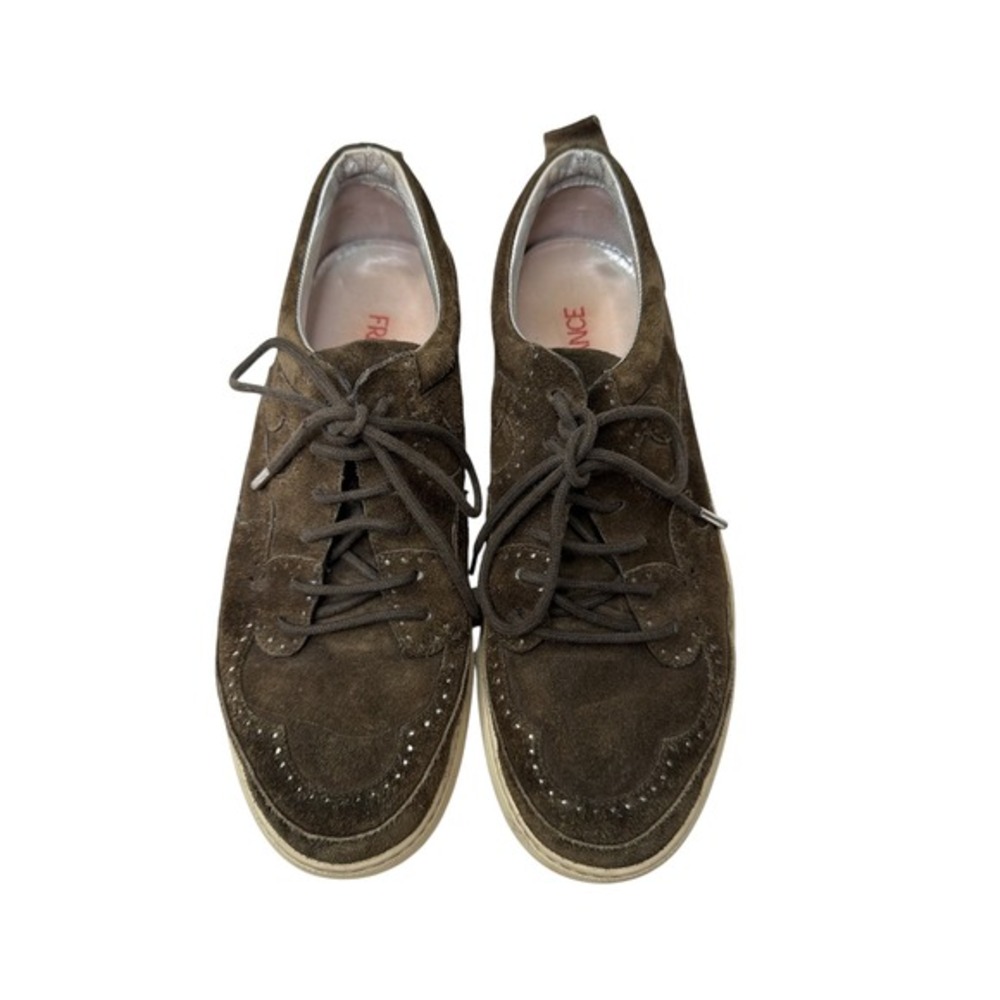 Free Lance Paris Brown Suede Wingtip Brogue Sneakers Made in France‎ 39
